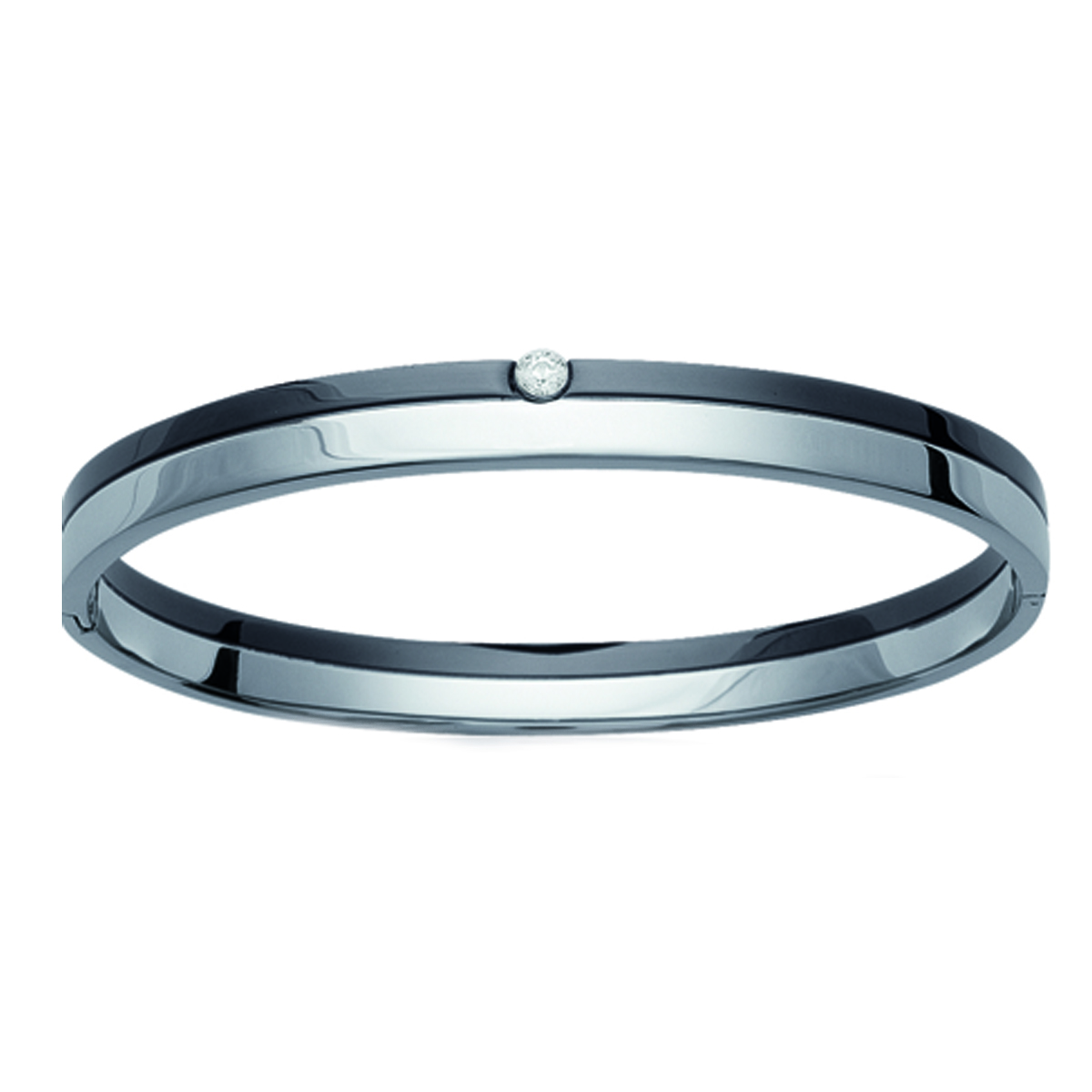 Bracelet Acier \'Chorégraphie\' noir argenté - 7 mm - [K3372]