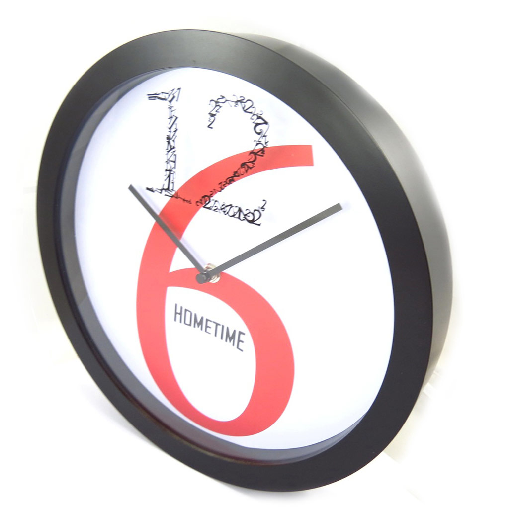 Horloge Murale \'Design\' noir rouge blanc - [K3545]