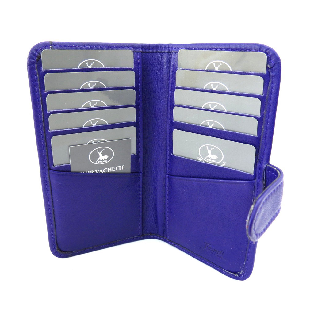 Porte-cartes Cuir \'Frandi\' violet - [K4052]
