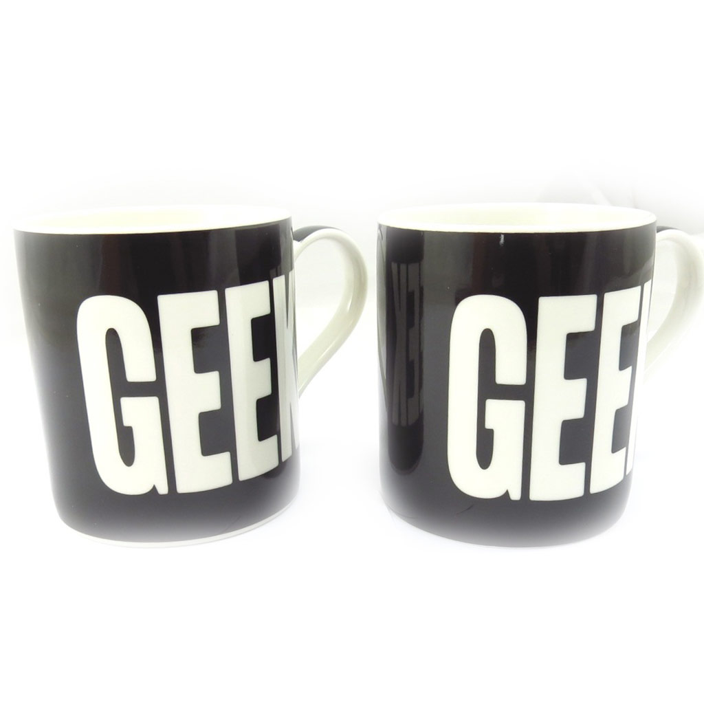 Mug porcelaine \'Geek\' noir - 95x80 mm - [K5023]