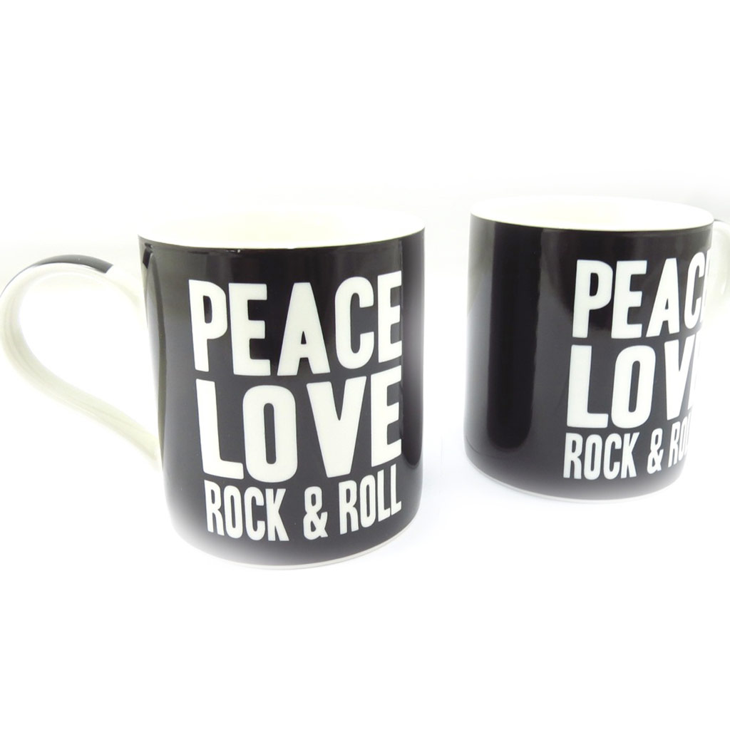 Mug porcelaine \'Peace and Love\' - 95x80 mm - [K5026]