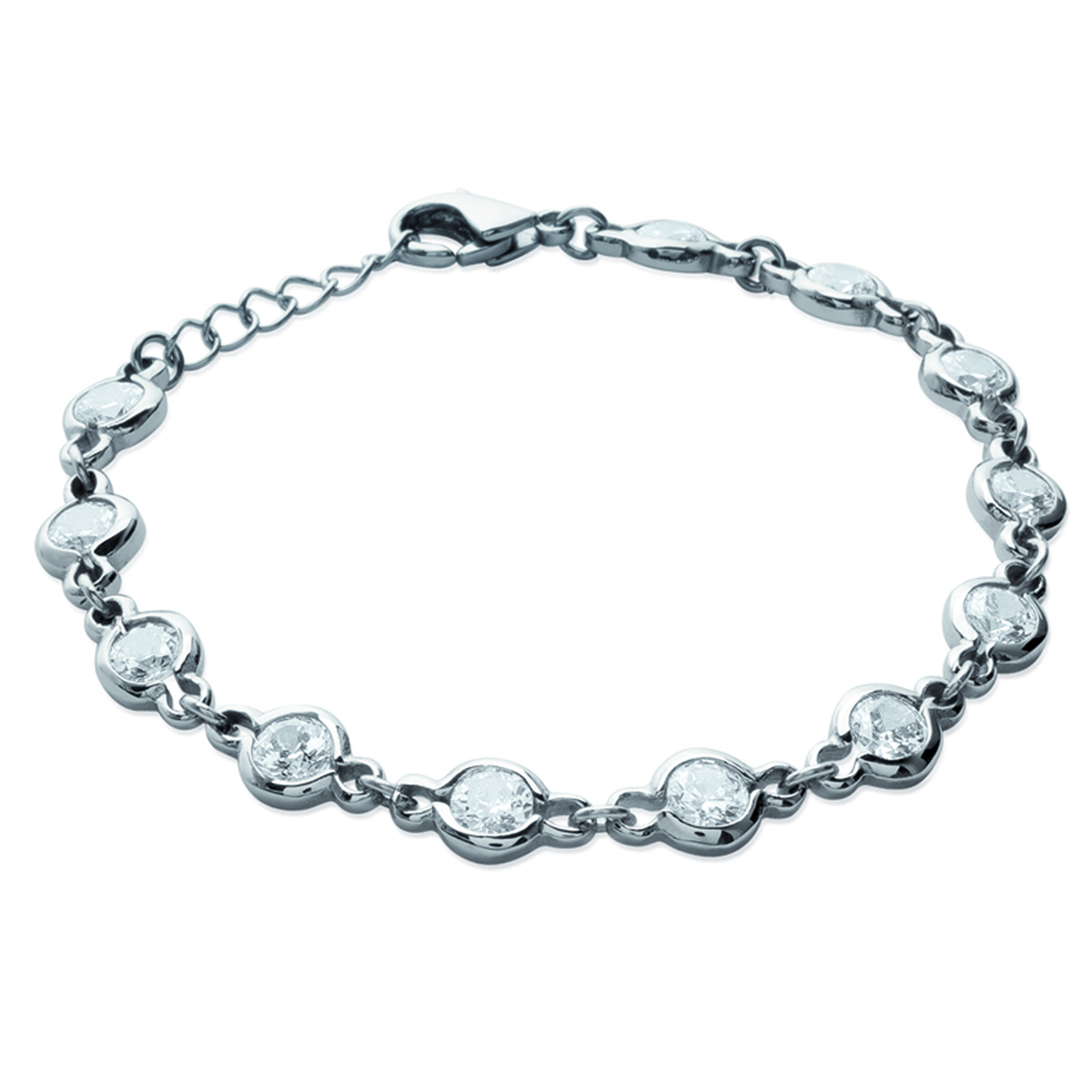 Bracelet Acier \'Roxane\' blanc argenté - 7 mm - [K5195]