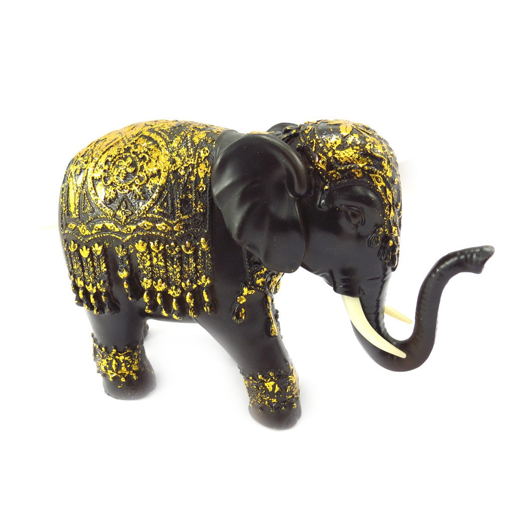 Figurine \'Elephant Indien\' marron doré (12 cm) - [K5295]