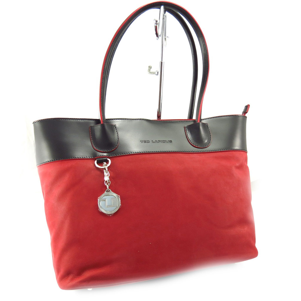 Sac cuir \'Ted lapidus\' rouge noir - [K5667]