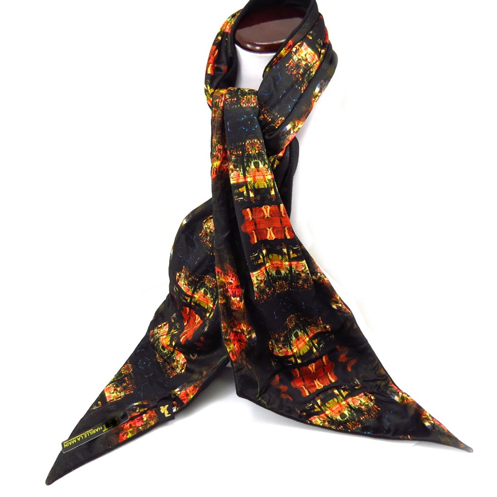 Echarpe créateur \'Cabaret\' noir multicolore - [K5767]