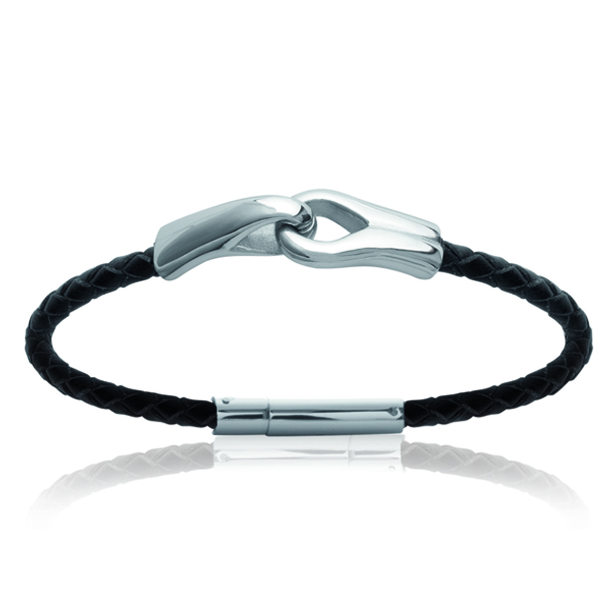 Bracelet mixte \'Peaceful\' noir argenté - 12 mm - [K5875]