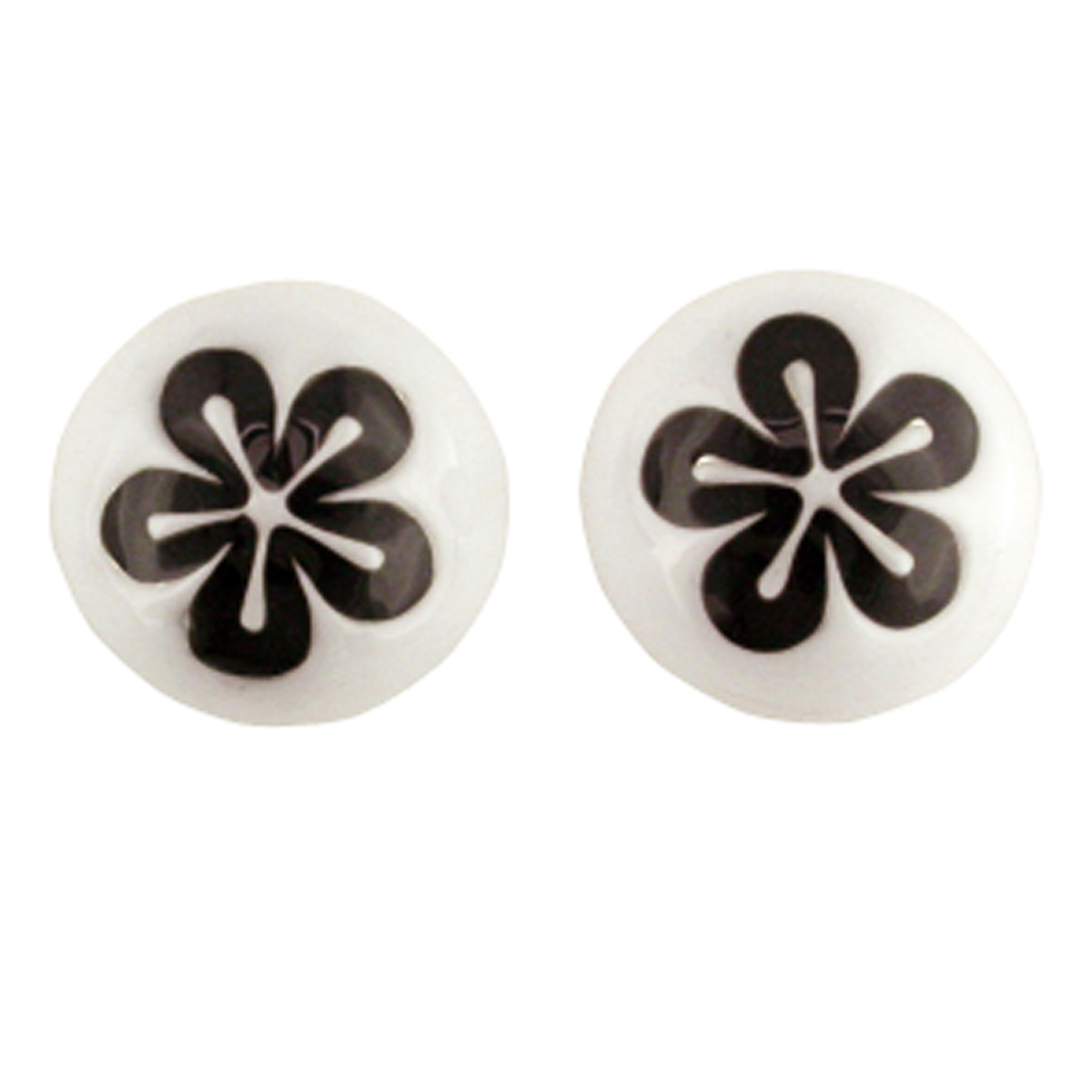 Boucles acier \'Calypso\' blanc (fleur) - [K6016]