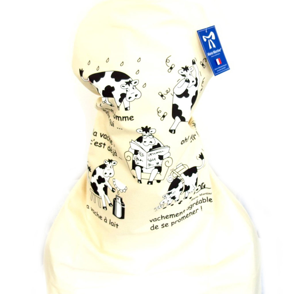 Tablier créateur \'Les Vaches\' beige - [K6221]