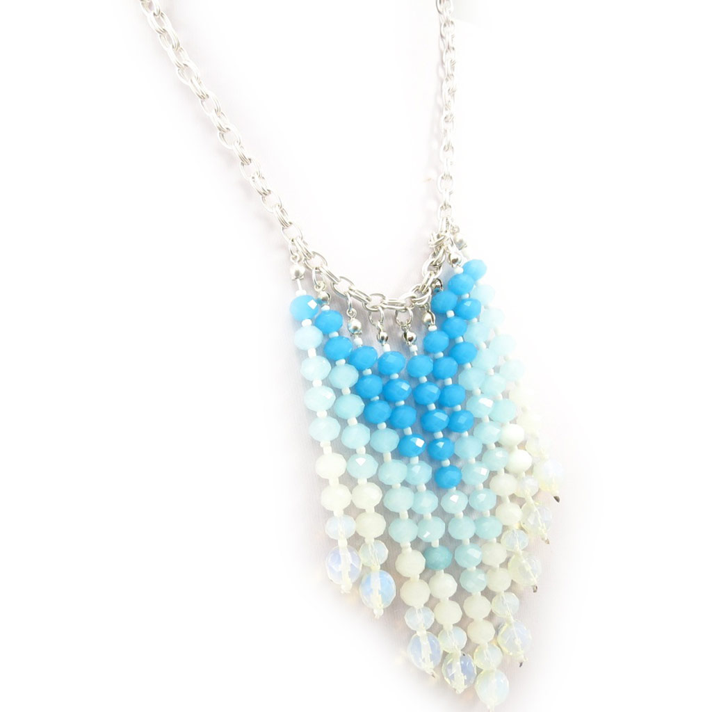 Collier \'Mineralia\' bleu blanc - [K6508]