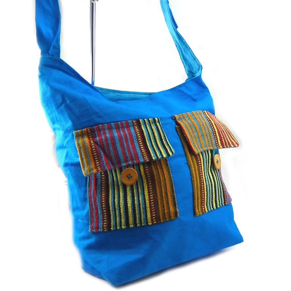 Sac bandoulière \'Katmandou\' turquoise - [K6696]
