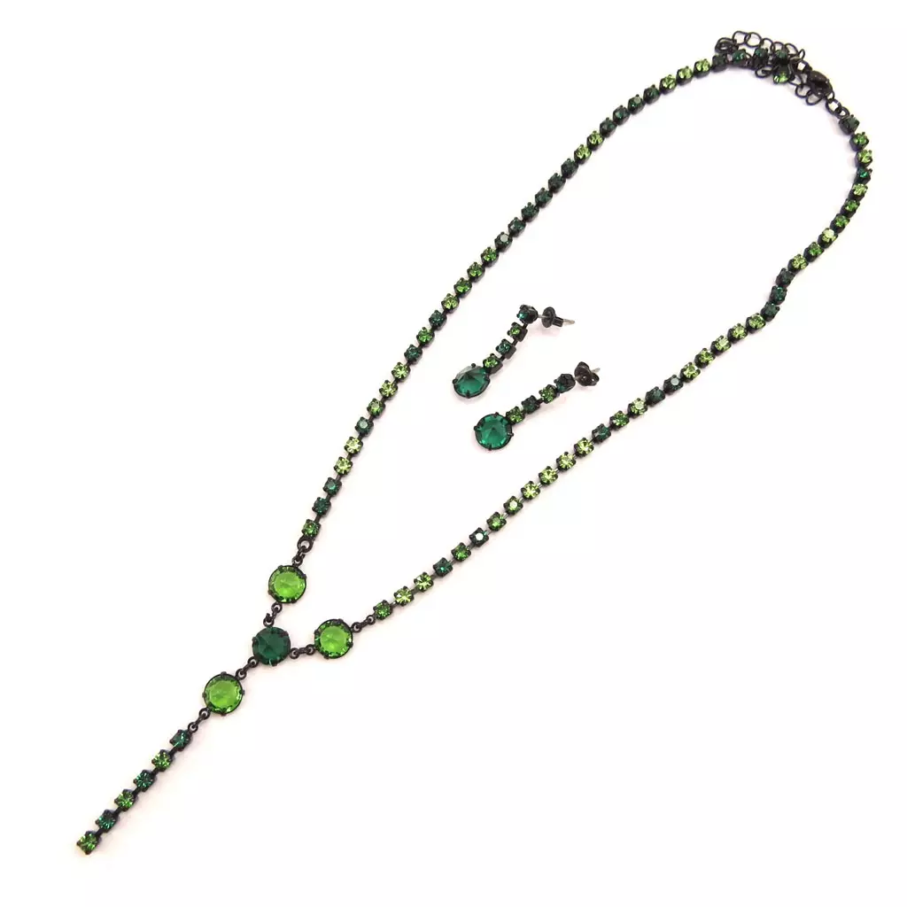 les trésors de lily Parure créateur 'Sissi' vert [K7253]