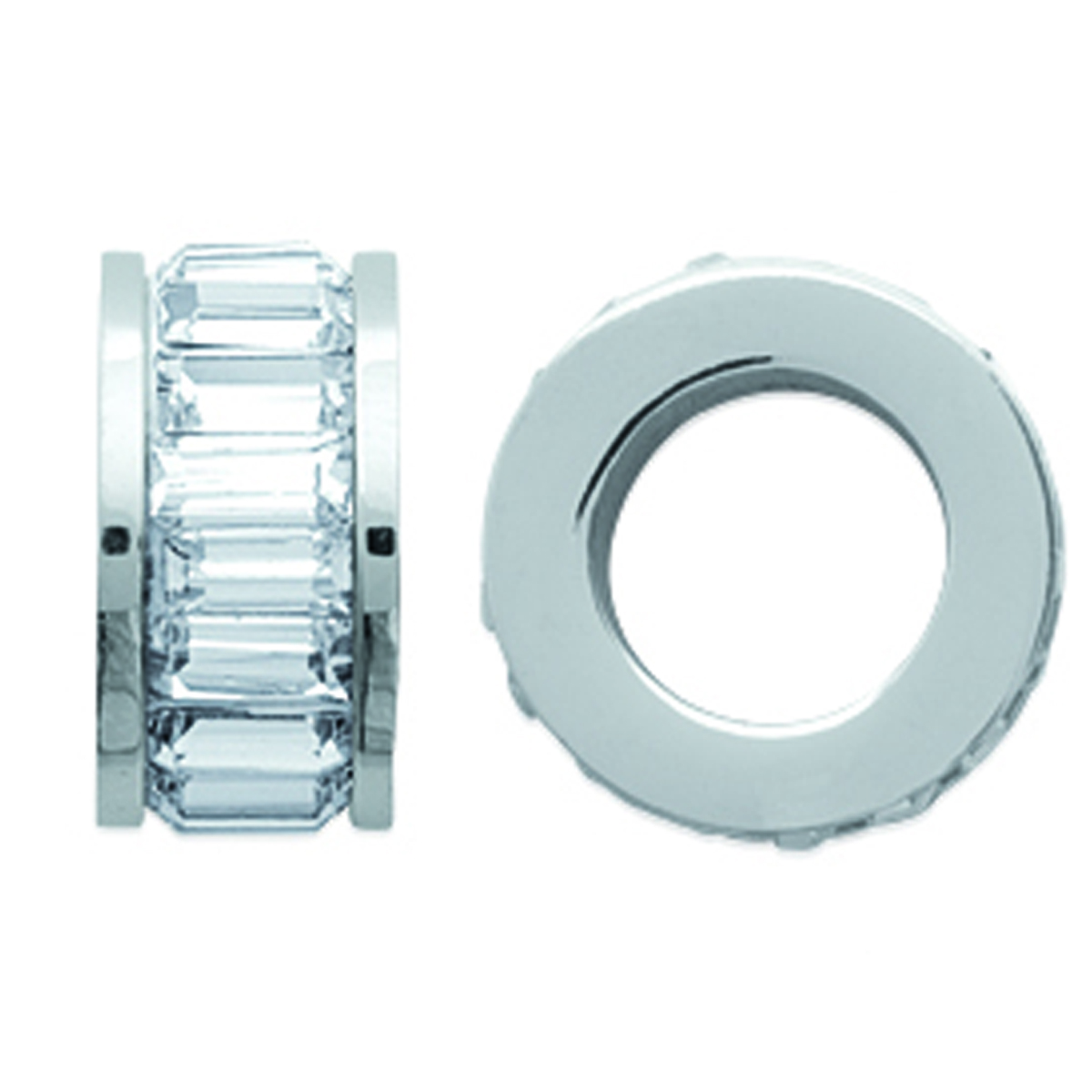 Pendentif acier \'Déesse\' blanc argenté - 12x6 mm - [K7710]