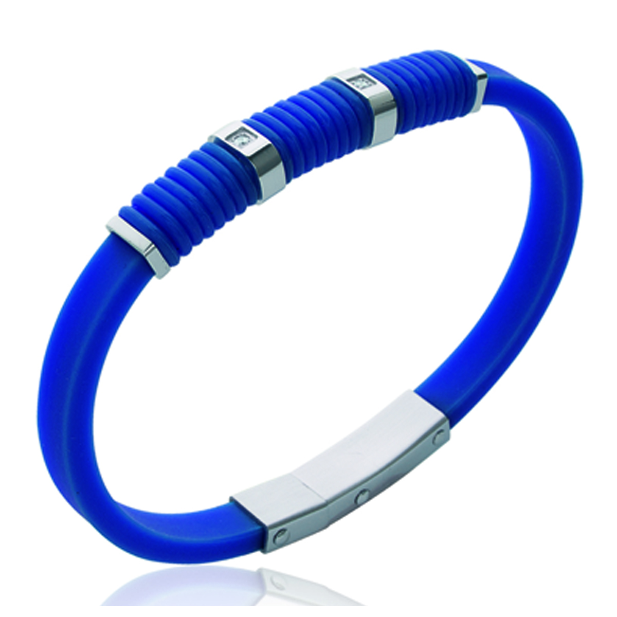 Bracelet silicone \'Coloriage\' marine - 8 mm - [K9360]