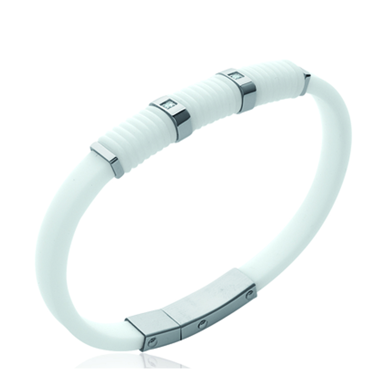 Bracelet silicone \'Coloriage\' blanc - 8 mm - [K9362]