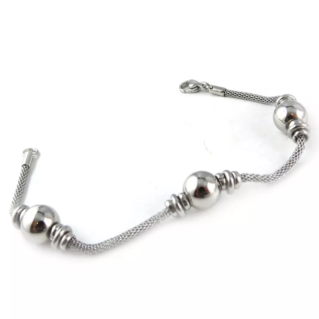 les trésors de lily Bracelet Acier 'Chorégraphie' Argenté 19 cm 9 mm [K9370]