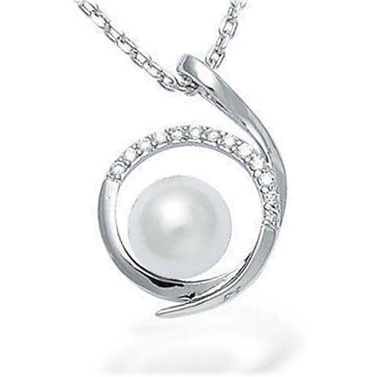 Pendentif Argent \'Sissi\' blanc argenté (rhodié) - 25x14 mm - [K9544]