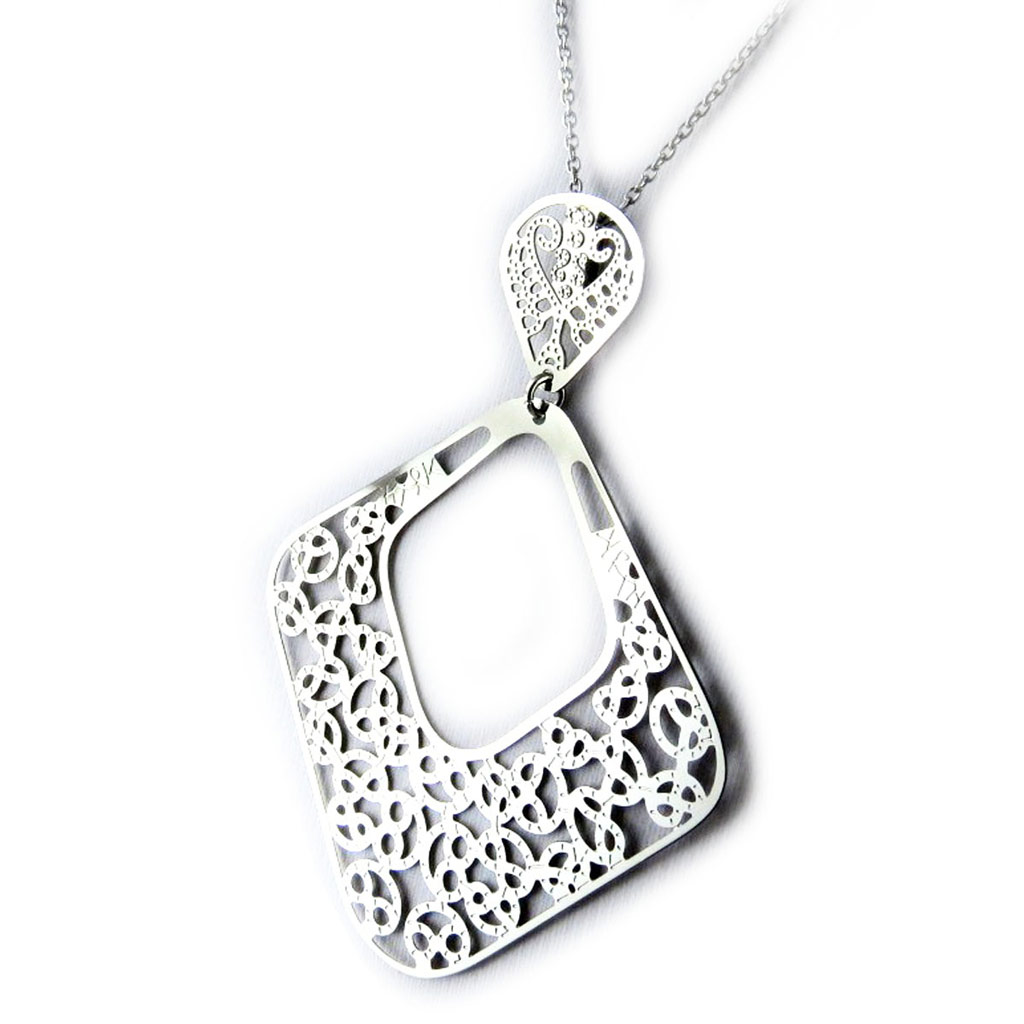 Collier acier \'Carmen\' argenté  - [L0375]