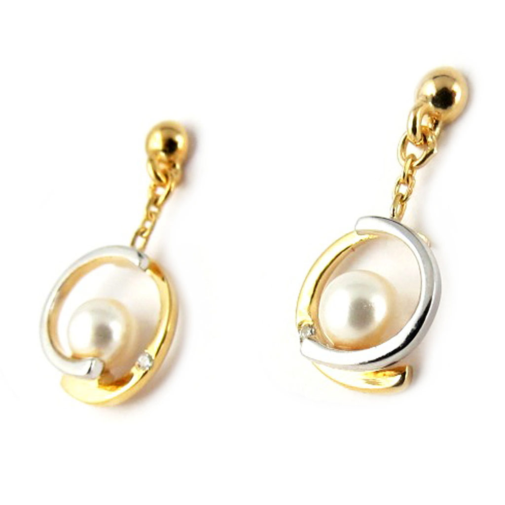 BO plaqué or \'Sissi\' blanc - [L0388]