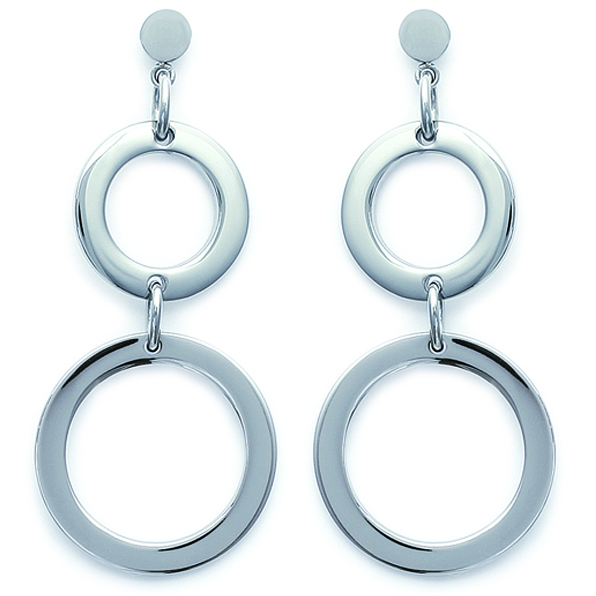 Boucles Acier \'Chorégraphie\' argenté - 5x23 cm - [L0793]