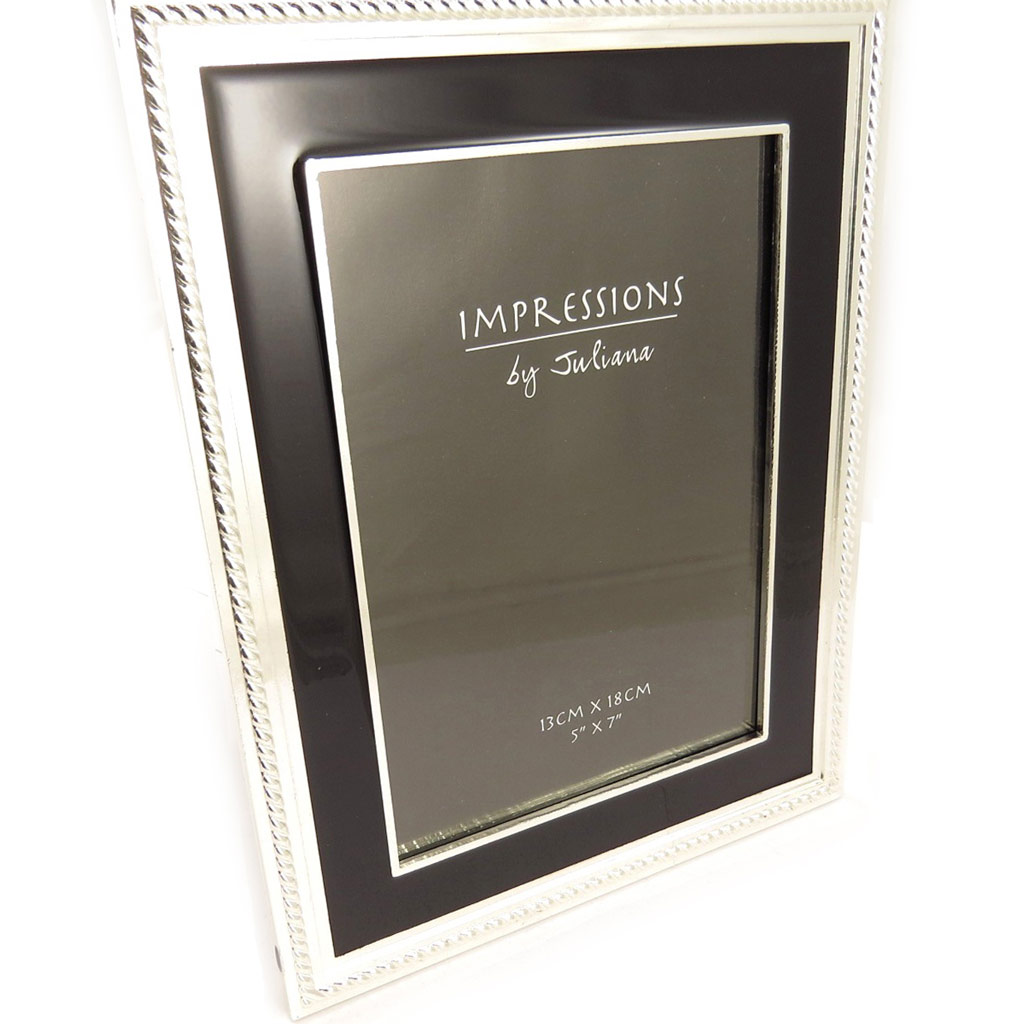 Cadre Photo \'Design\' noir chrome (13x18 cm) - [L1509]