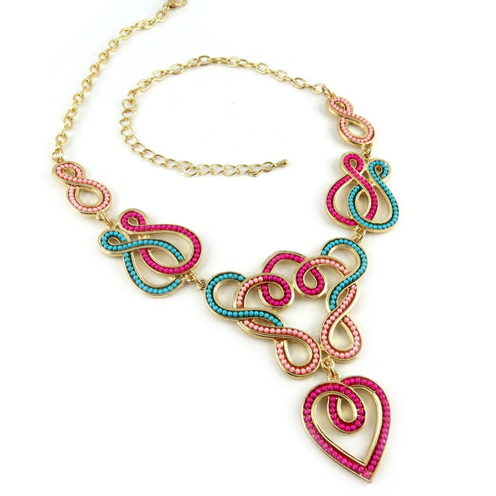 Collier Créateur \'Altai\' multicolore doré - [L1876]