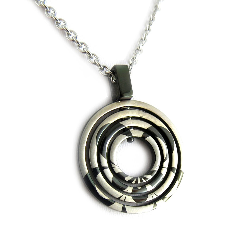 Collier acier \'Calypso\' noir gris - [L1914]