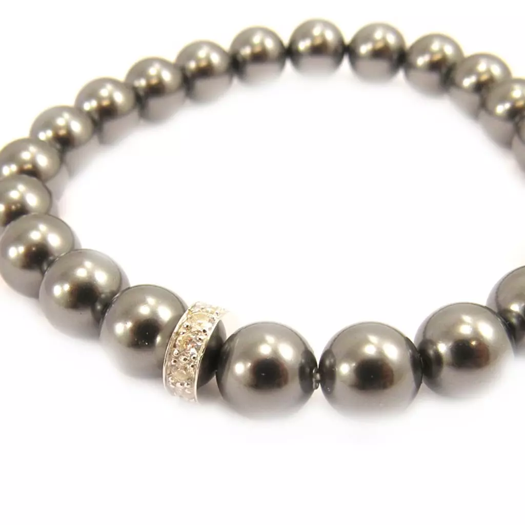 les trésors de lily Bracelet Argent 'Sissi' gris [L2133]