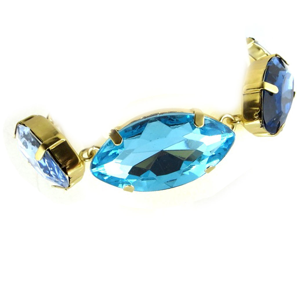 Bracelet Créateur \'Sissi\' bleu doré  - [L2446]