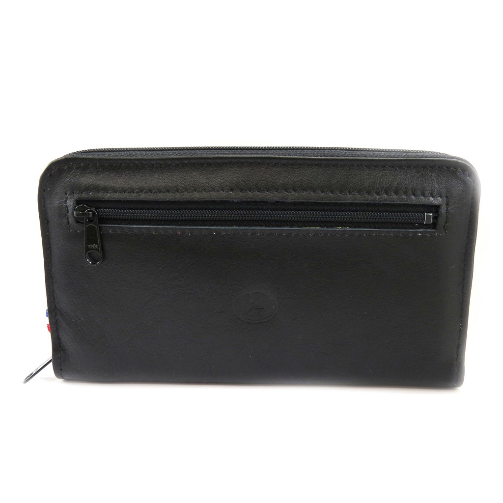 Compagnon Cuir zippé \'Frandi\' noir - [L3490]