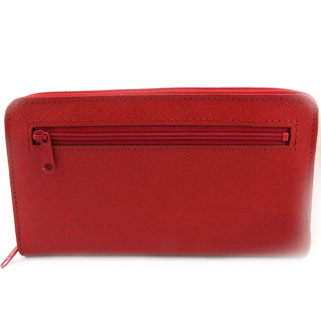 Compagnon Cuir zippé \'Frandi\' rouge - [L3793]