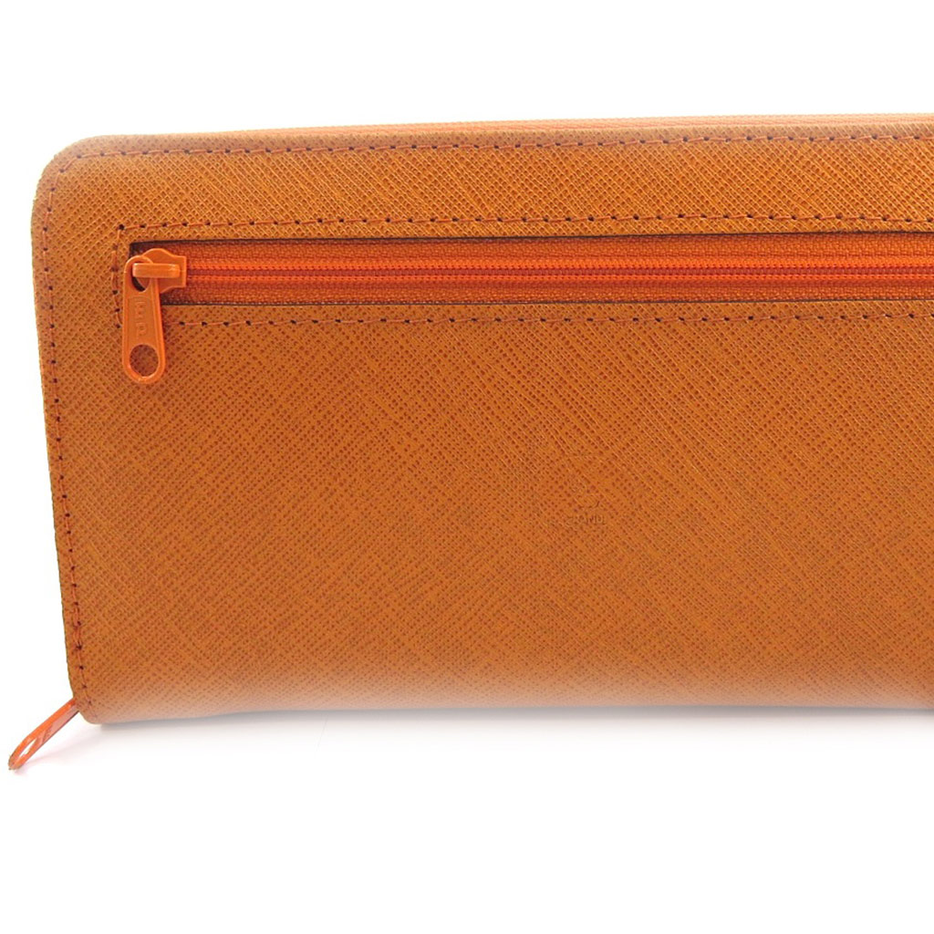 Compagnon Cuir zippé \'Frandi\' orange - [L3794]