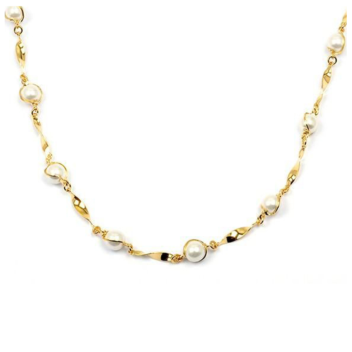 Collier Plaqué Or \'Sissi\' ivoire doré - 6 mm - [L4344]