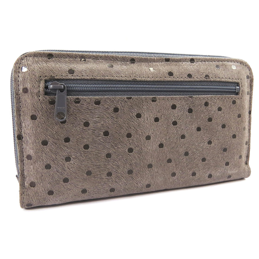 Compagnon Cuir zippé \'Frandi\' taupe (petits pois) - [L5436]