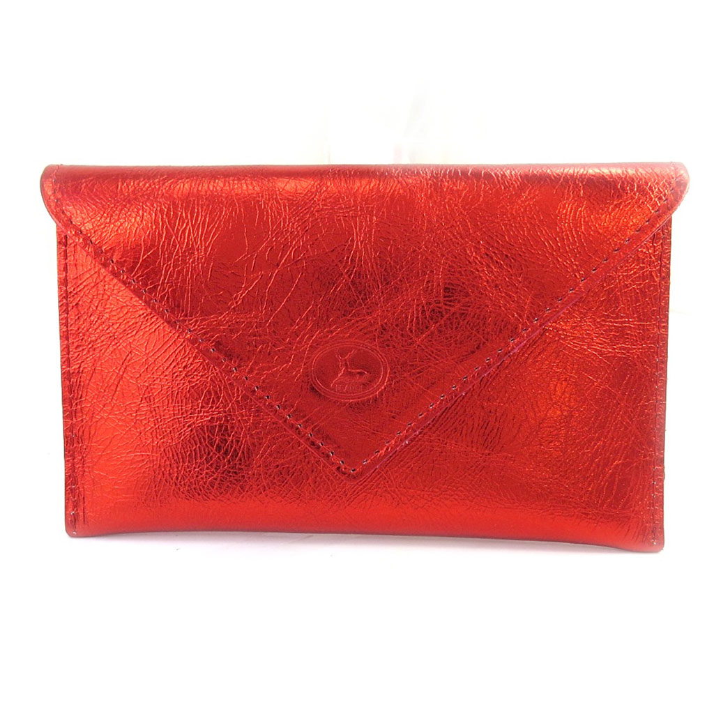 Porte Papiers de voiture Cuir \'Frandi\' rouge métal (ultra plat) - [L5895]