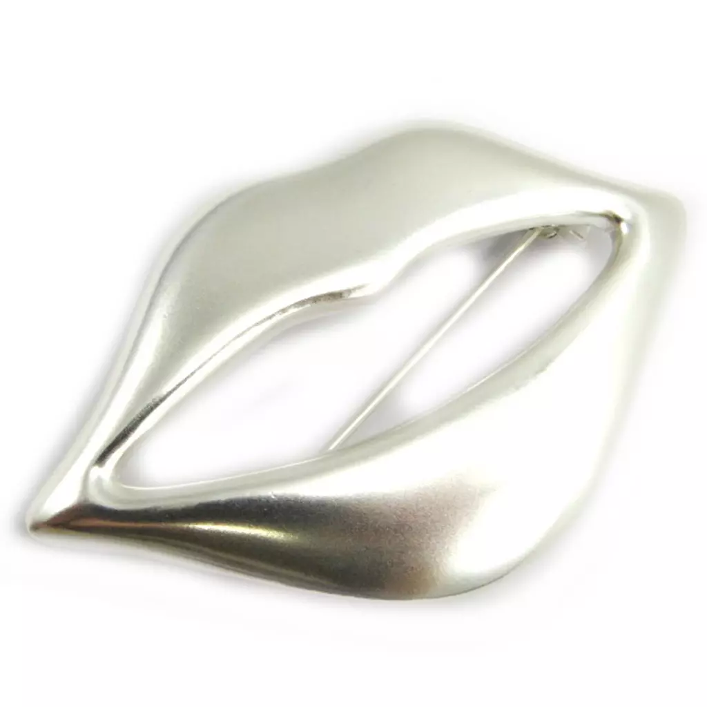 les trésors de lily Broche Créateur 'Bisou' argenté [L6743]