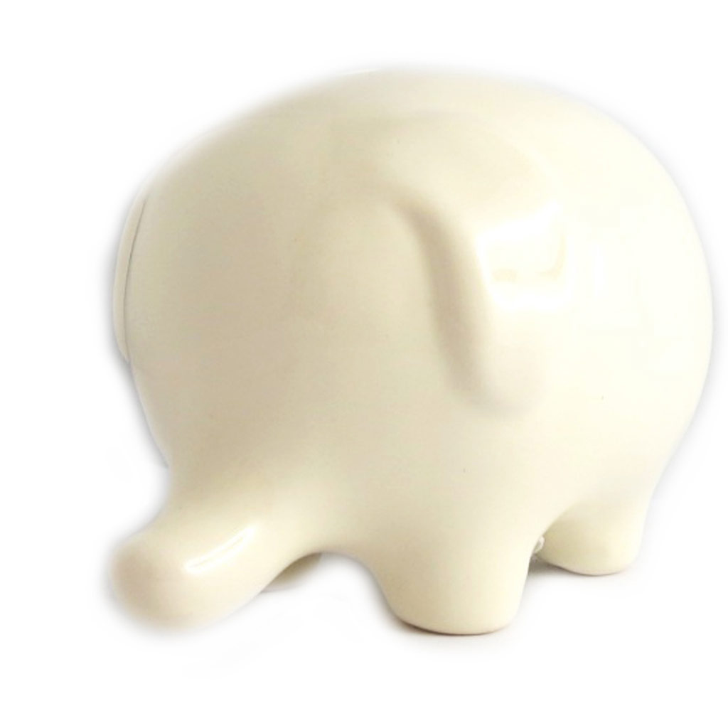 Tirelire céramique \'Bébé Elephant\' beige - 13x8x8 cm - [L6801]