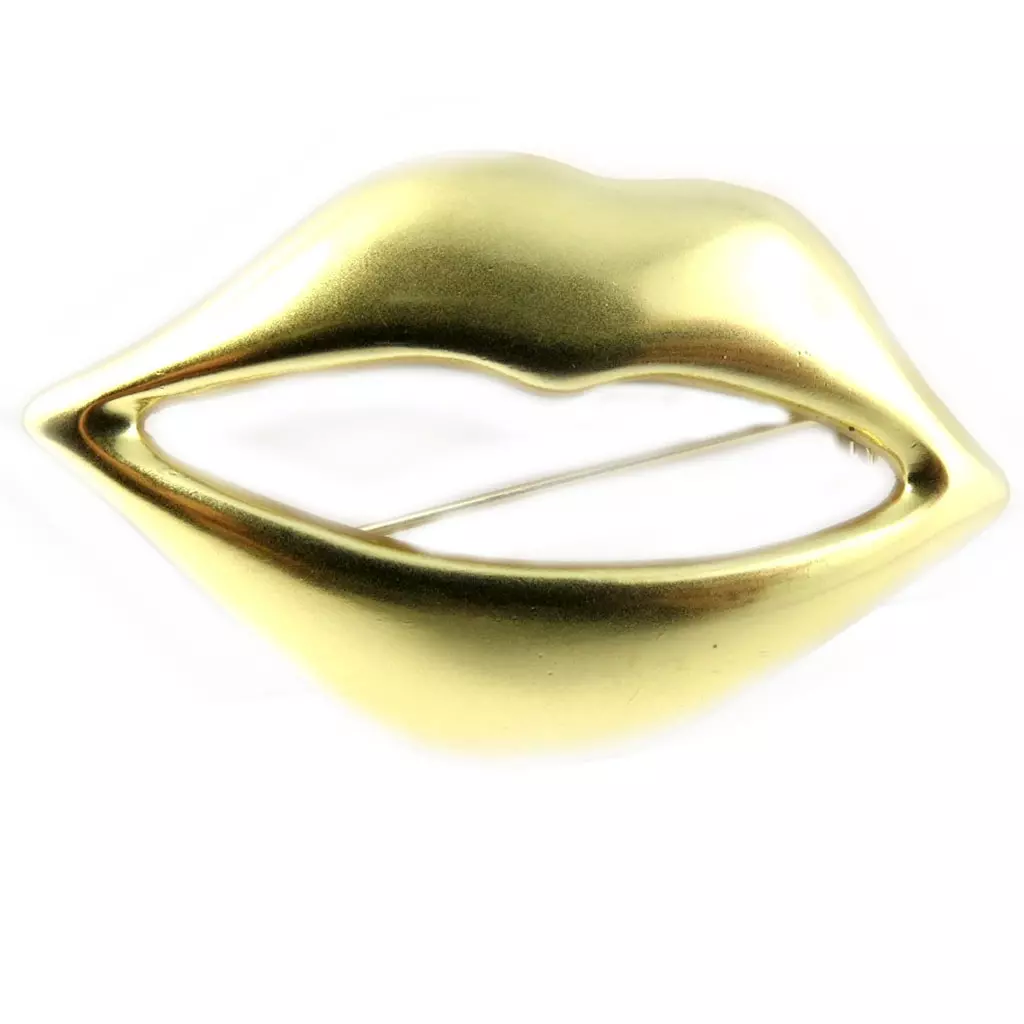 les trésors de lily Broche Créateur 'Bisou' doré [L6962]