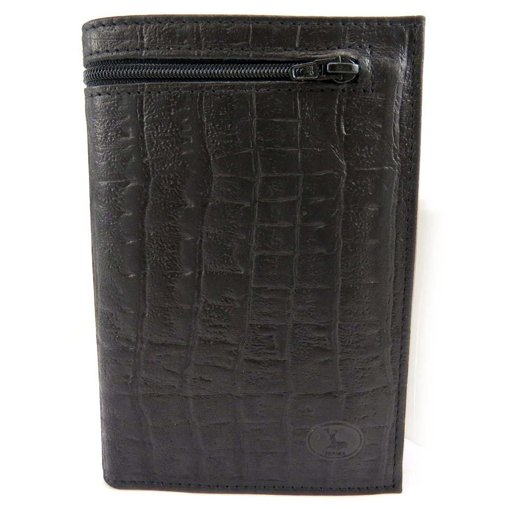 Portefeuille Cuir \'Frandi\' noir croco - [L7349]