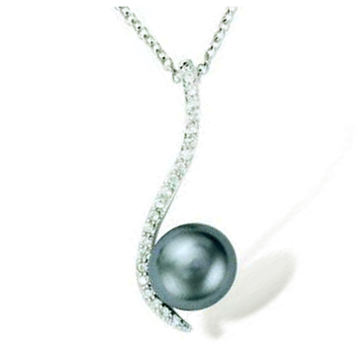 Pendentif Argent \'Sissi\' gris argenté - 25x10 mm - [L7480]