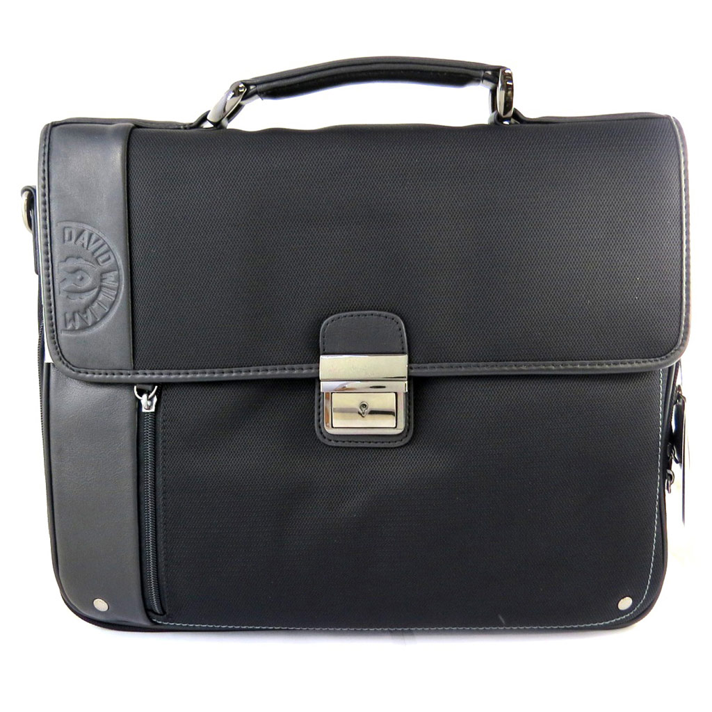 Serviette spécial ordinateur \'David William\' noir (1 soufflet) - [L8295]