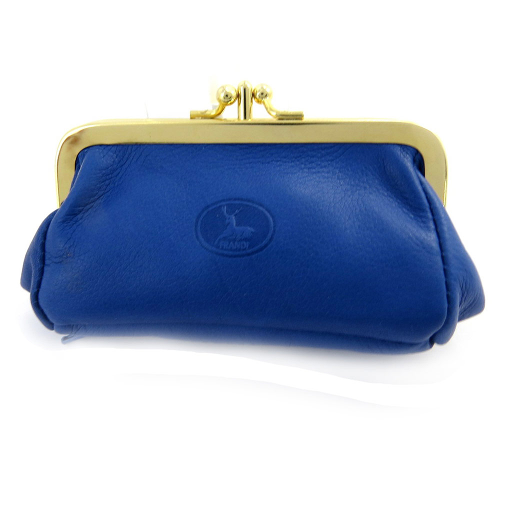 Porte-monnaie Cuir \'Frandi\' bleu - [L8763]