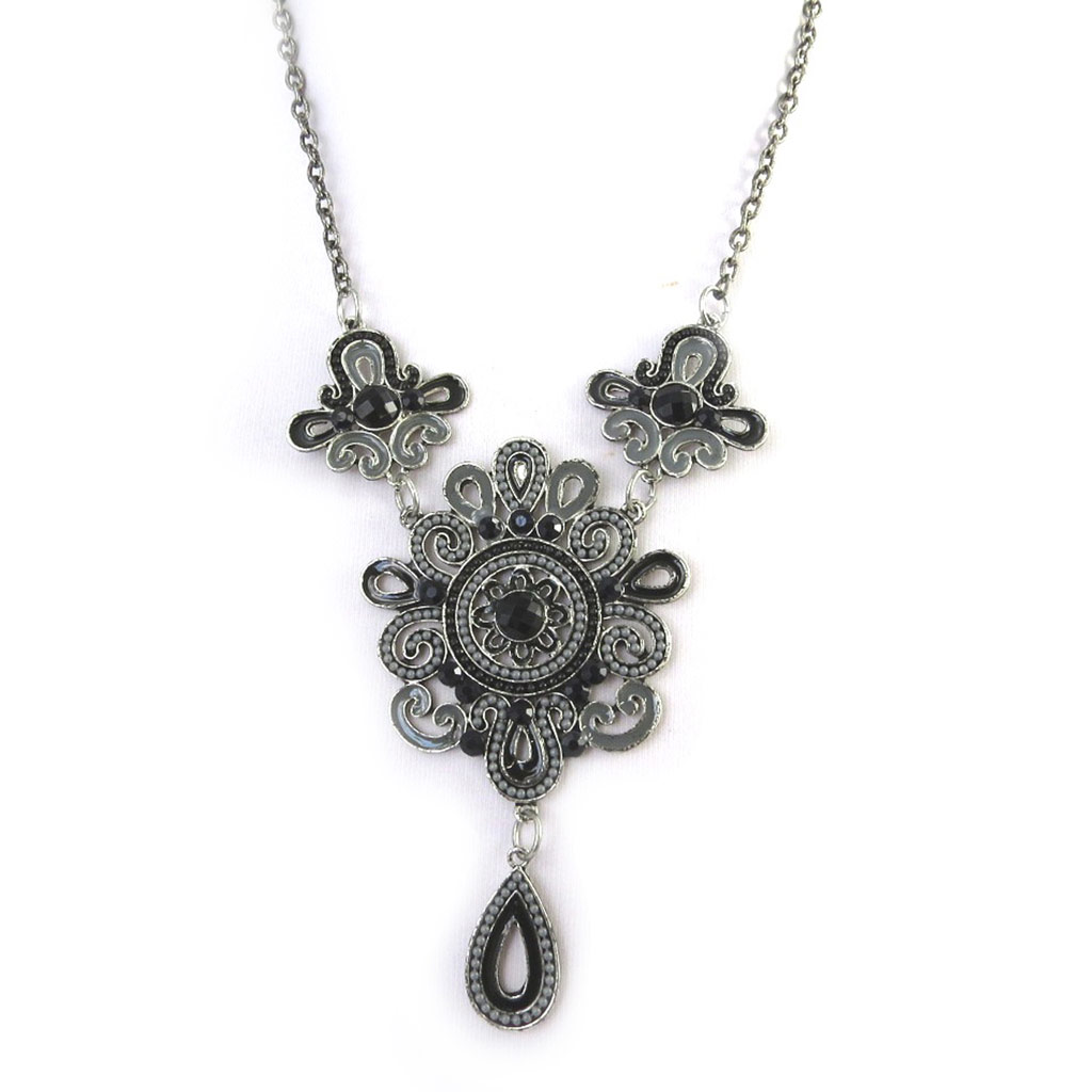 Collier Créateur \'Altai\' gris noir - [L9633]
