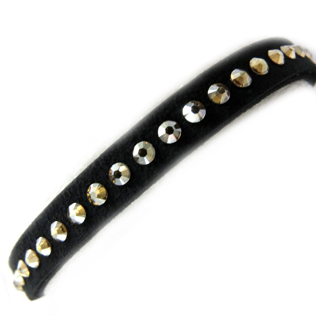 Bracelet créateur \'Déesse\' noir doré (Crystal) 7 mm - [L9781]