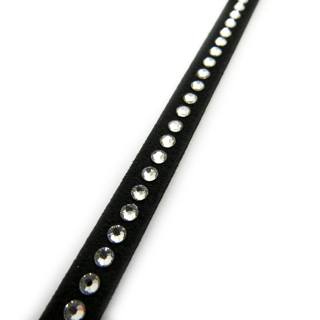 Bracelet créateur \'Déesse\' noir blanc (Crystal) 7 mm - [L9788]