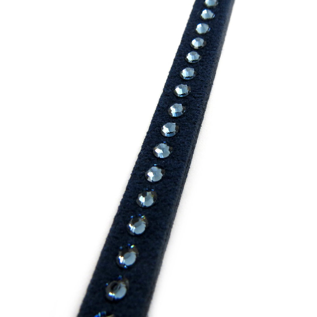 Bracelet créateur \'Déesse\' bleu marine (Crystal) 7 mm - [L9790]