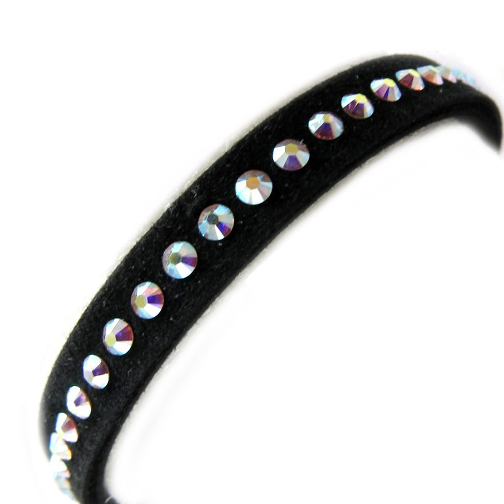 Bracelet créateur \'Déesse\' noir boréal (Crystal) 7 mm - [L9792]
