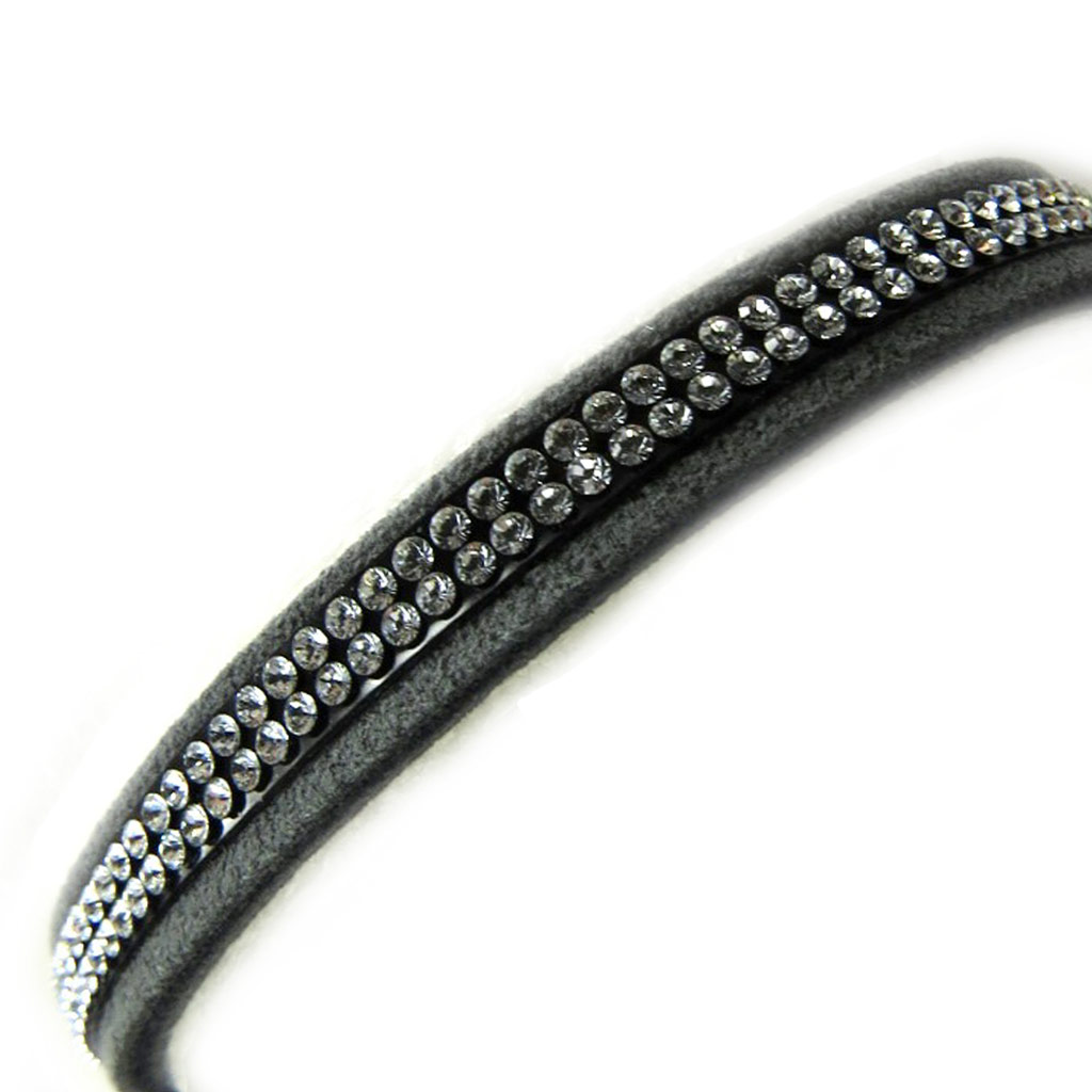 Bracelet créateur \'Déesse\' gris blanc (Crystal) 7 mm - [M0612]