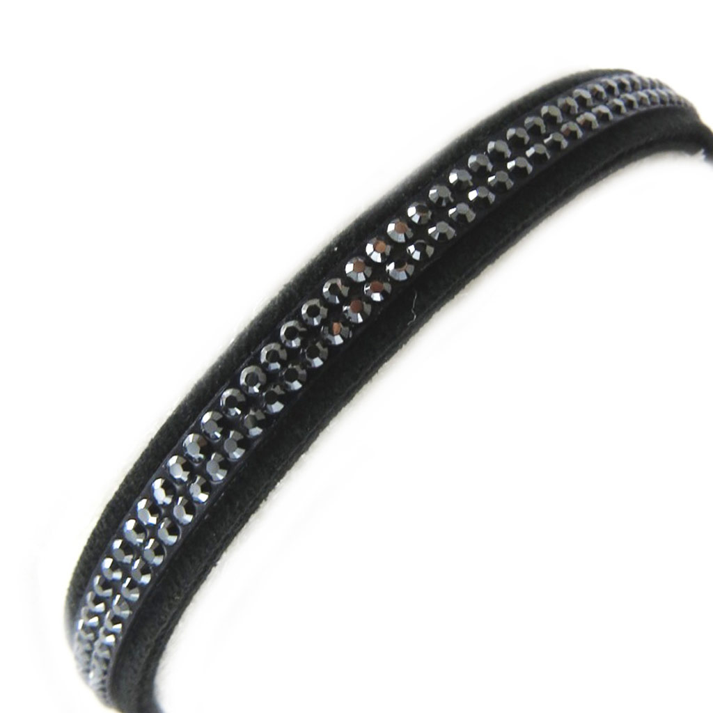 Bracelet créateur \'Déesse\' noir (Crystal) 7 mm - [M0614]