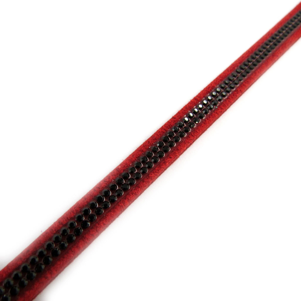 Bracelet créateur \'Déesse\' rouge noir (Crystal) 7 mm - [M0620]
