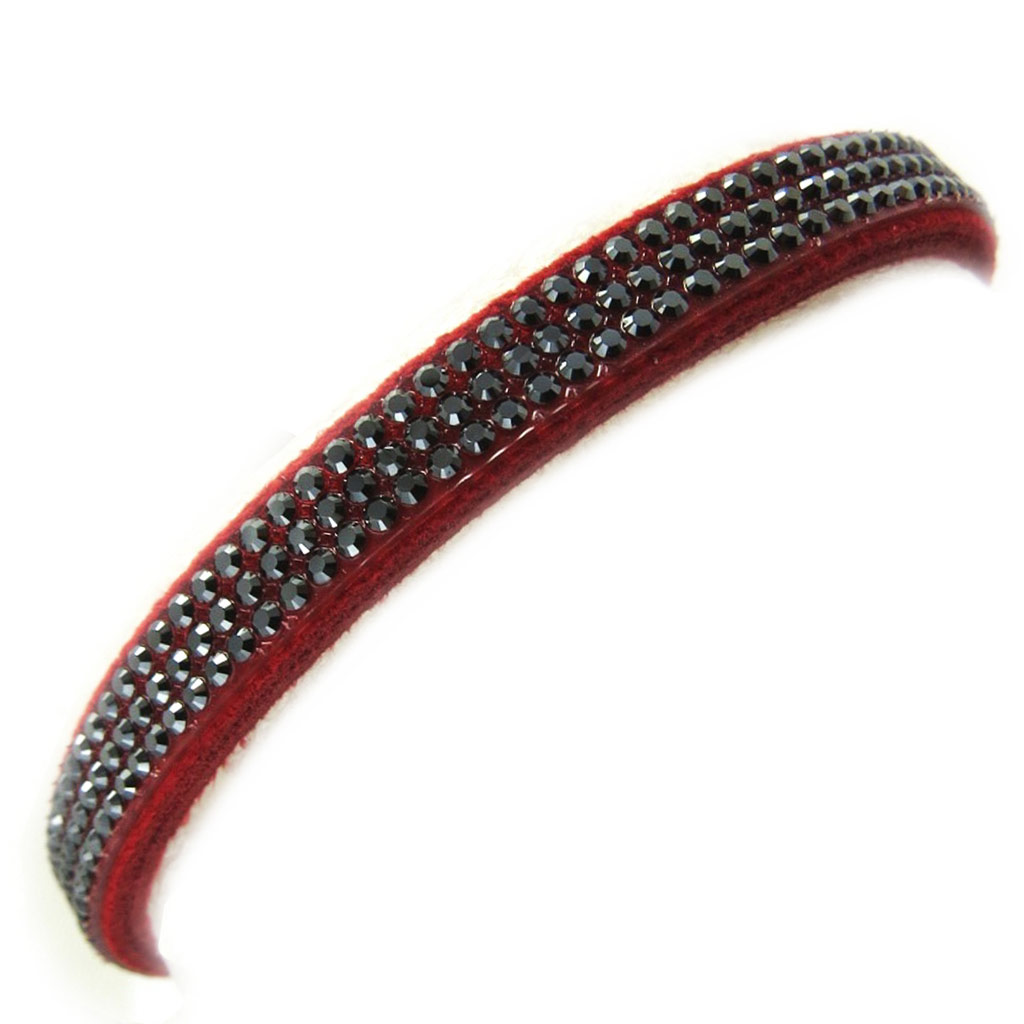 Bracelet créateur \'Déesse\' rouge noir (Crystal) 8 mm - [M0625]